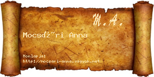 Mocsári Anna névjegykártya