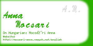 anna mocsari business card